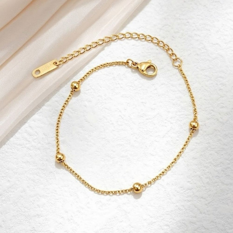 Golden Bead Drop Necklace