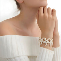 White Starfish Gold Cuff