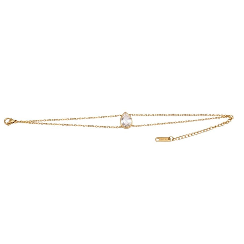 Double Drop Stone Chain Bracelet