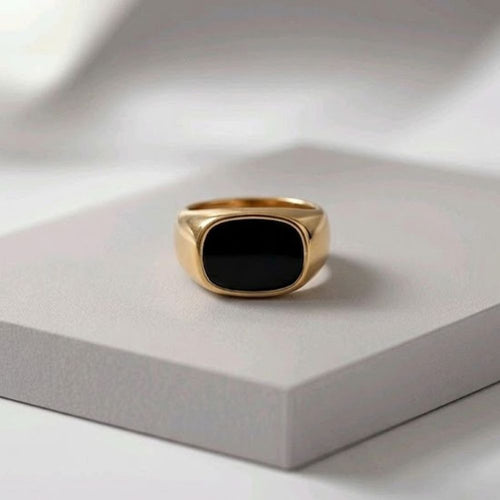 Black Onyx Stone Ring