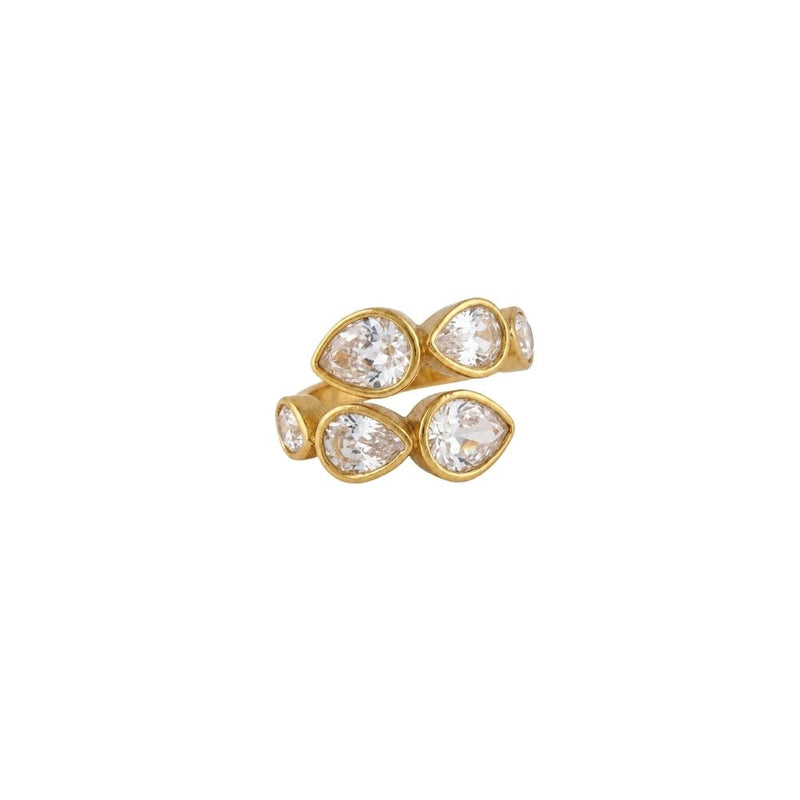 Golden Double layered Stone Ring